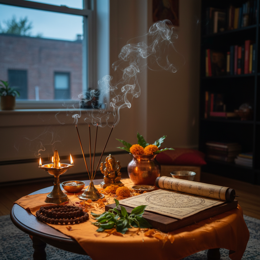 Spiritual healer providing guidance in Queens NY center interior