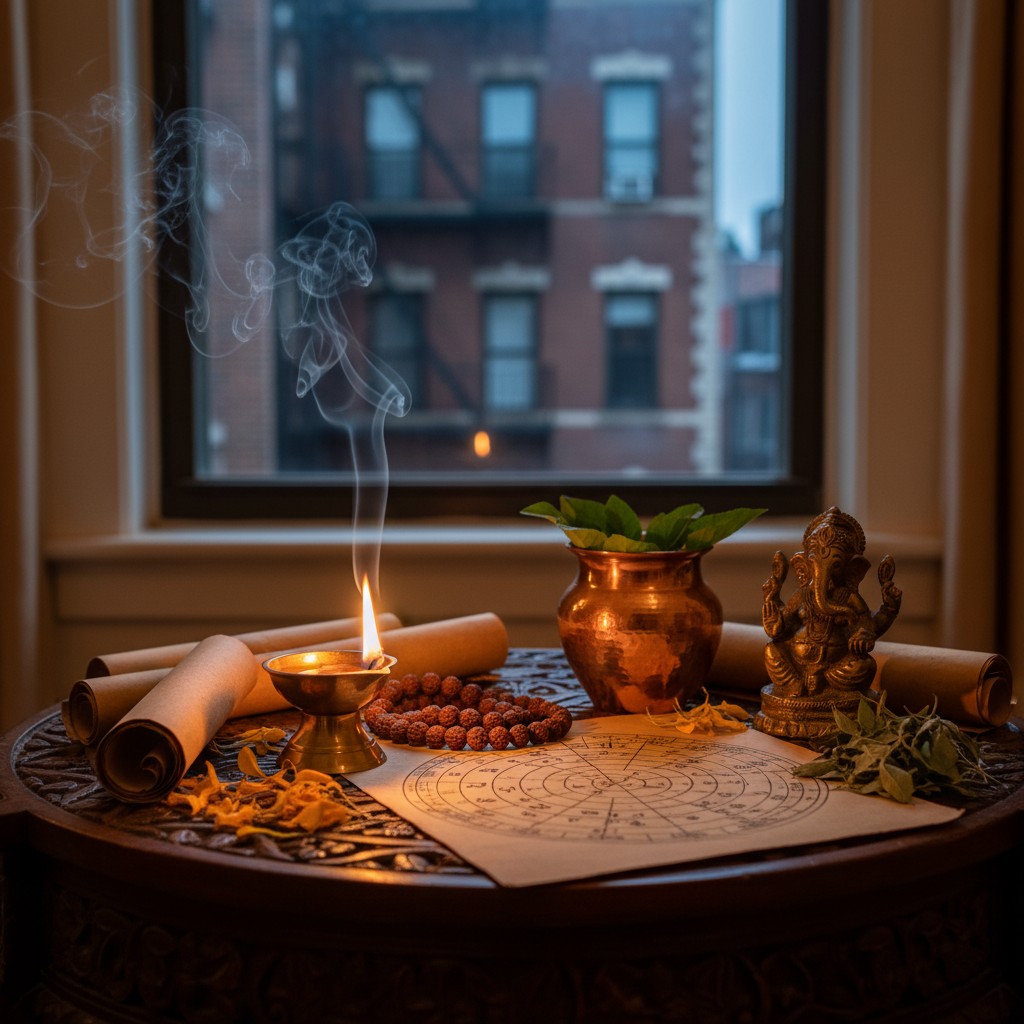 Spiritual healer performing Vedic astrology session in Queens NY