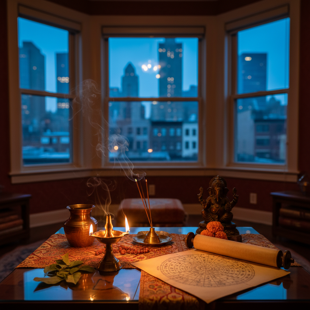 Spiritual healer performing Vedic astrology reading in Queens NY