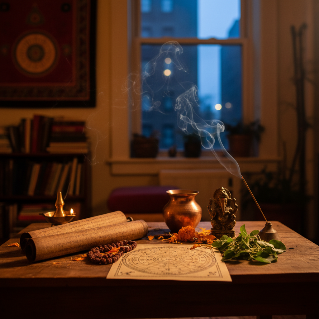 Spiritual healer performing Vedic astrology <a href=