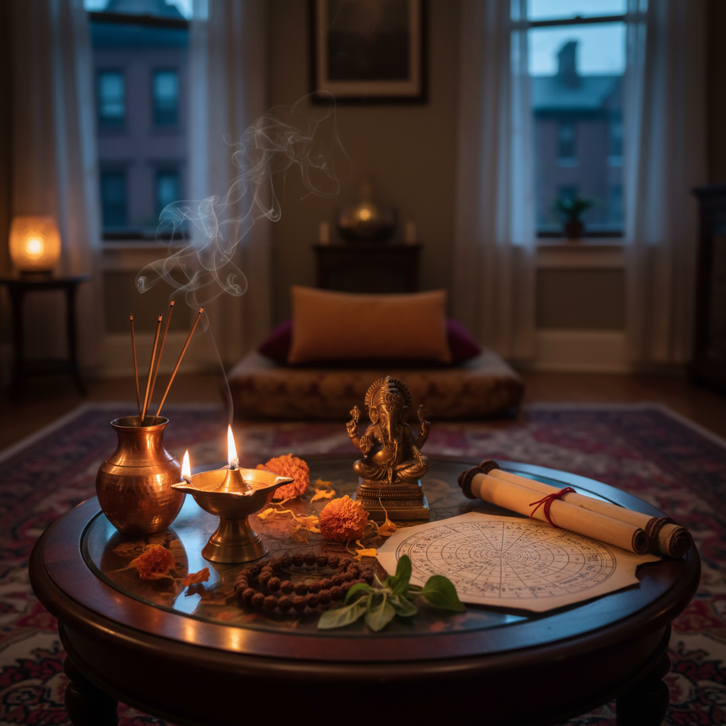 Spiritual healer performing Vedic astrology <a href=