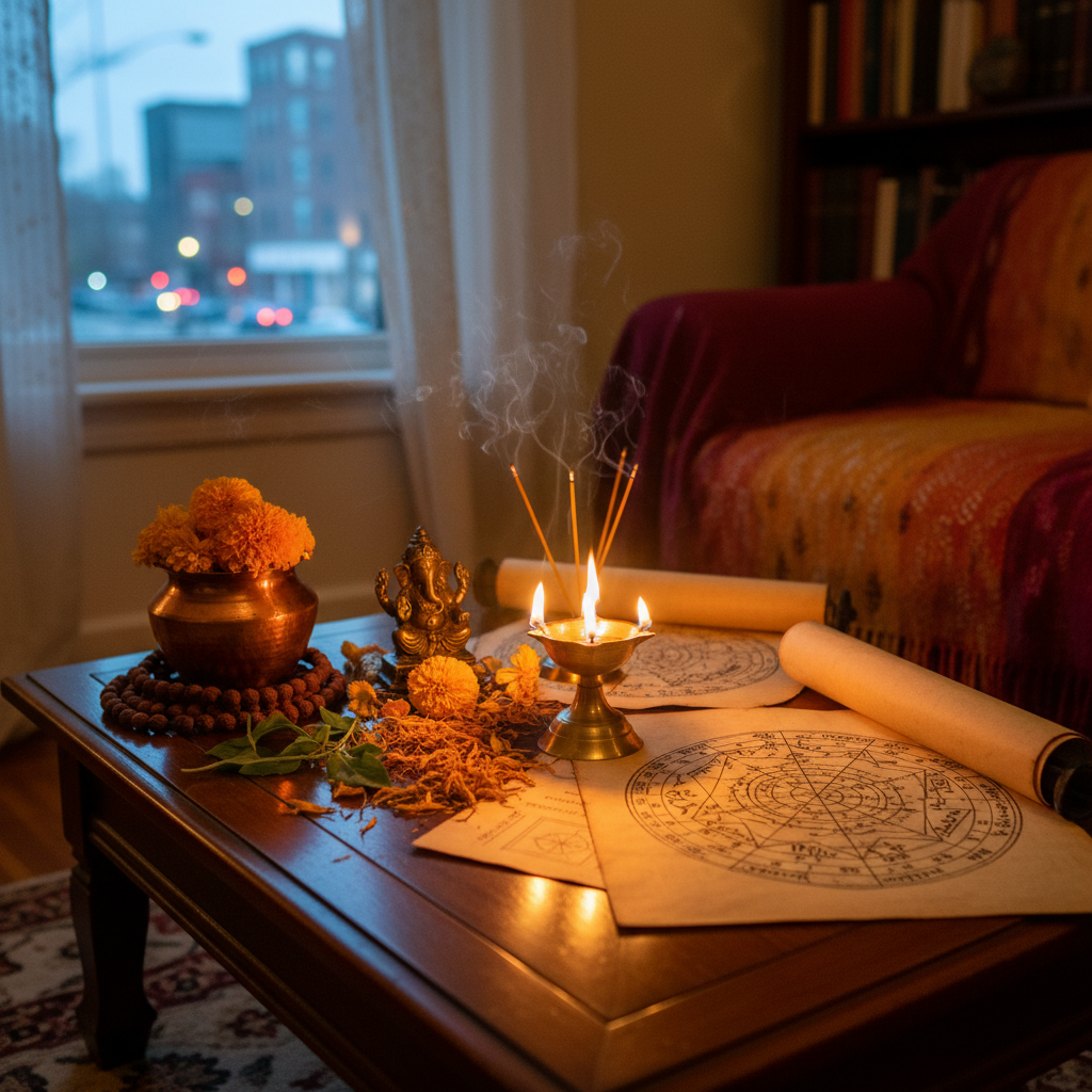 Spiritual healer helping client with Vedic astrology Queens NY
