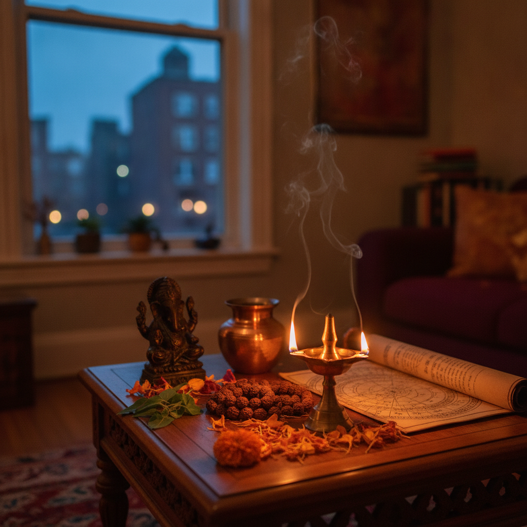 Spiritual healer guiding client with Vedic astrology Queens NY