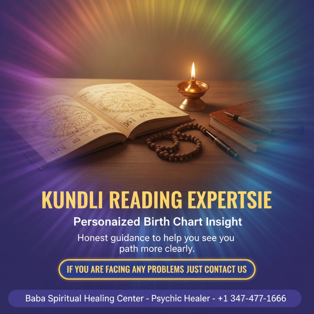 Kundli reading birth chart on wooden table Brooklyn NY
