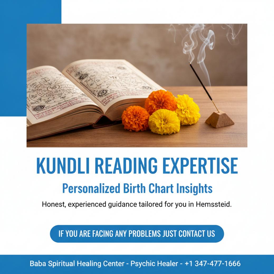 Clear Kundli Reading Guidance in Hempstead, NY Kundli reading with traditional chart and flowers in Hempstead setting