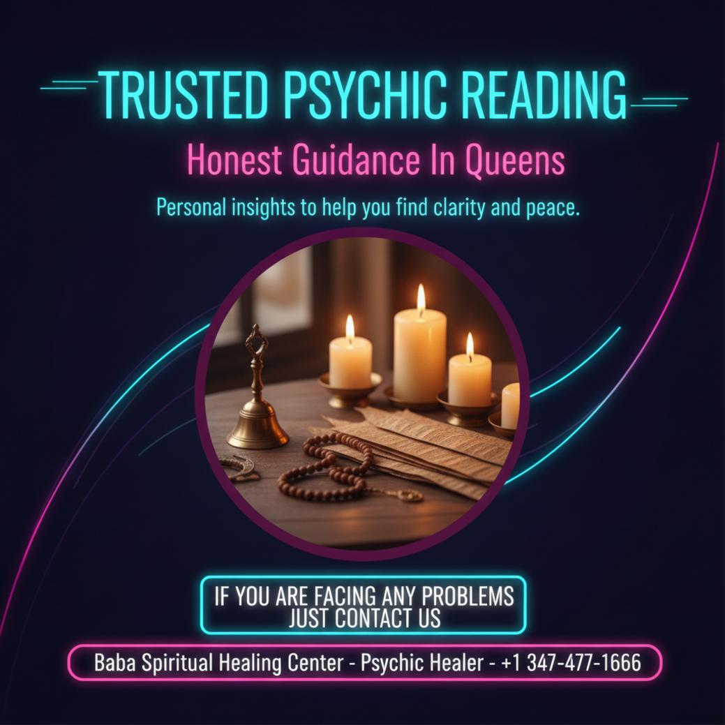 calm setup for psychic in queens with Vedic astrology tools and candles