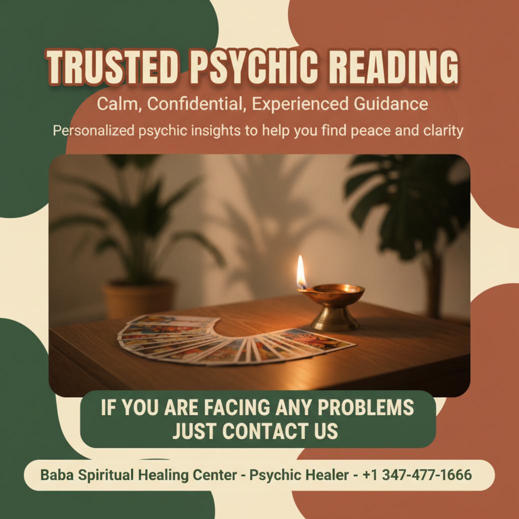 psychic reading setup with tarot cards and oil lamp in Flushing NY