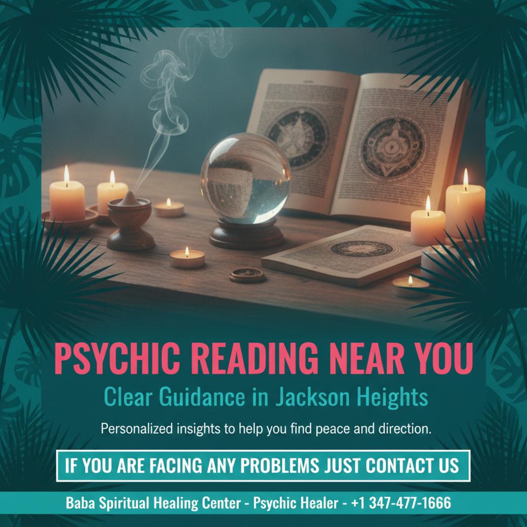 Calm spiritual practice setup for psychic reading in Jackson Heights
