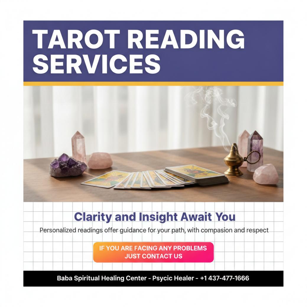 Tarot reading setup with cards and crystals in Richmond Hill, NY