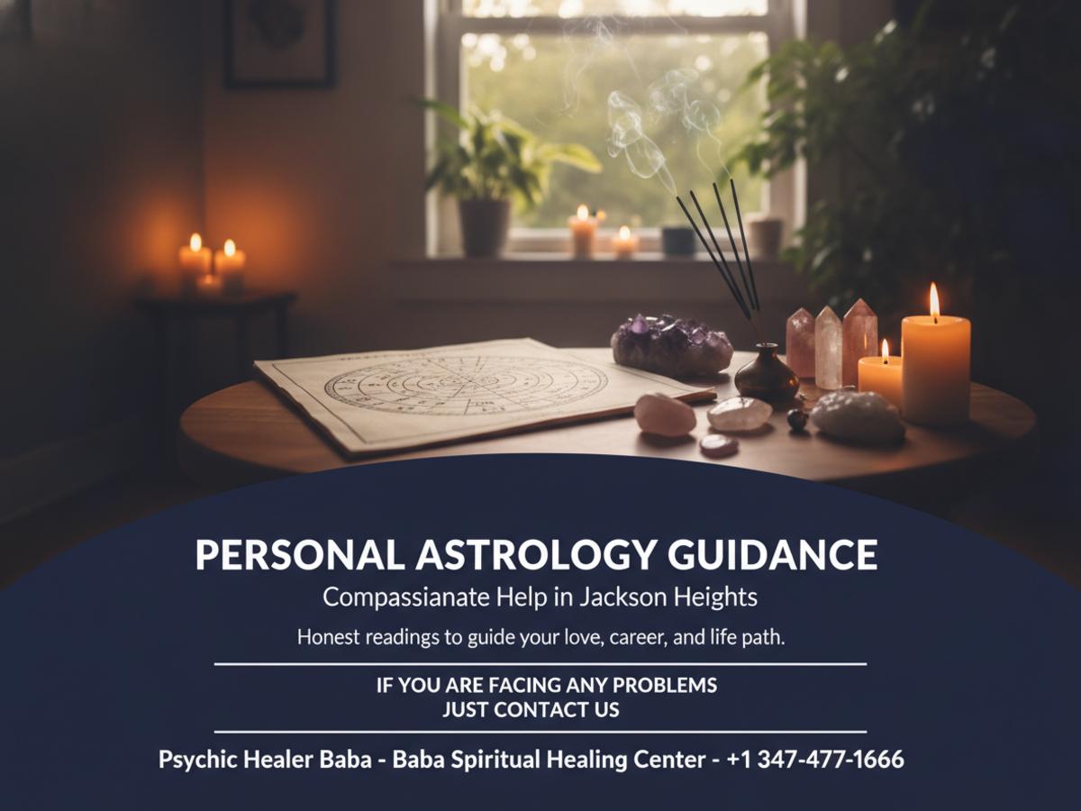 How an Astrologer in Jackson Heights Queens Can Help You Find Clarity Vedic astrology chart and crystals softly lit in Jackson Heights Queens room