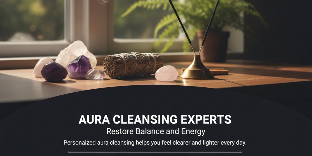 Aura cleansing setup with crystals and incense in Richmond Hill Queens