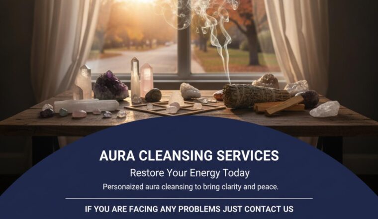 Aura cleansing setup with crystals and sage in Richmond Hill Queens
