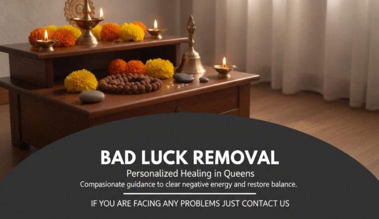 Traditional spiritual altar for bad luck removal in Queens, NY
