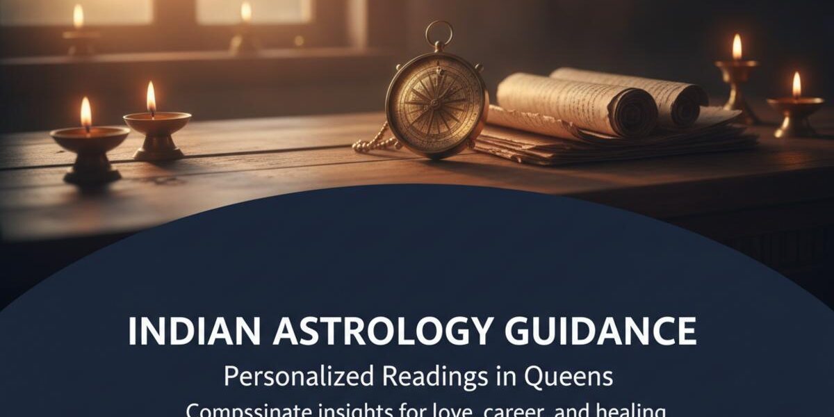 Indian astrologer tools on wooden table natural light Ozone Park