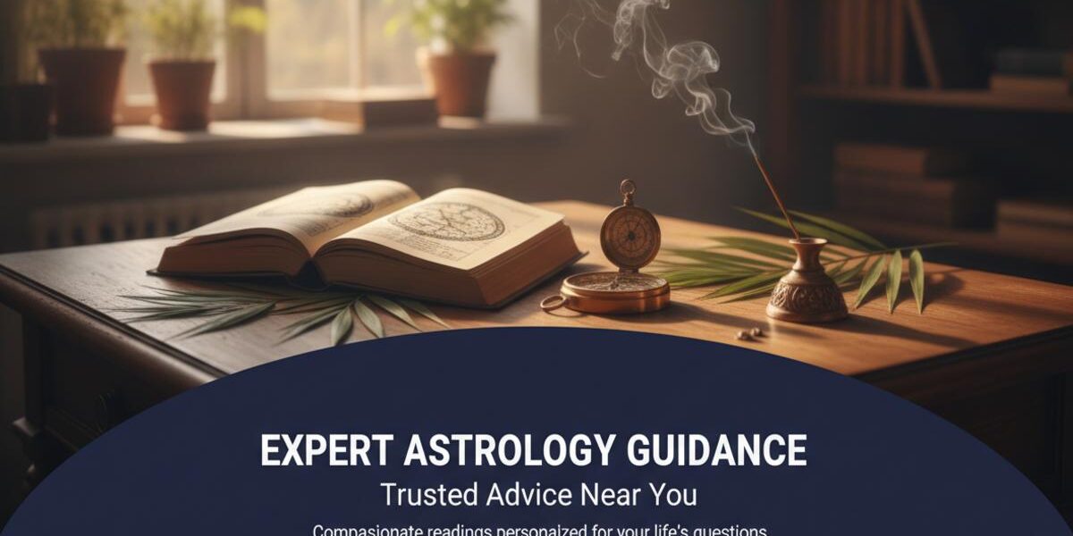 How to Find a Top Astrologer Near Me in South Richmond Hill 1 Wooden desk with astrology books and tools for top astrologer near me South Richmond Hill