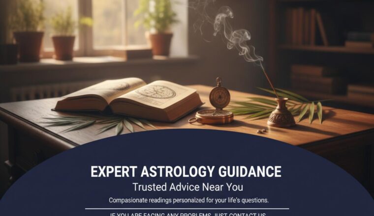 How to Find a Top Astrologer Near Me in South Richmond Hill 8 Wooden desk with astrology books and tools for top astrologer near me South Richmond Hill